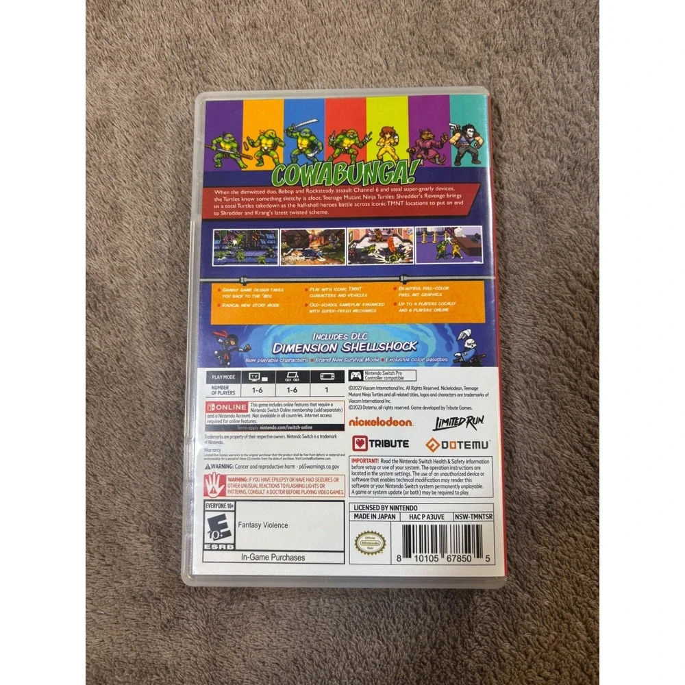 TMNT Shredders Revenge Anniversary Edition Nintendo Switch Game with Case
